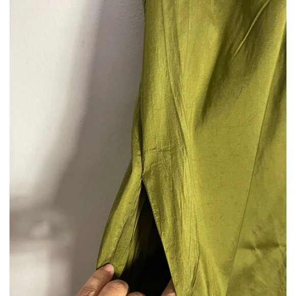 Christiane Celle Calyps Womens Halter Knee Length Shift Dress Green Silk Sz XS - Picture 8 of 11